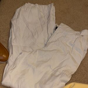 Women’s extreme high rise white cargo pants